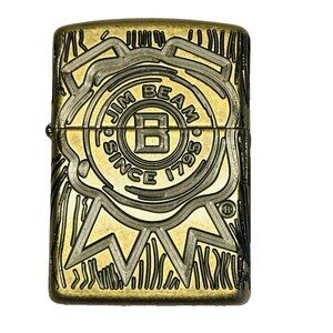 ZIPPO Jim Beam Lighter 49284 Luxury Armor 360 Multicut Antique Brass Plate NIB